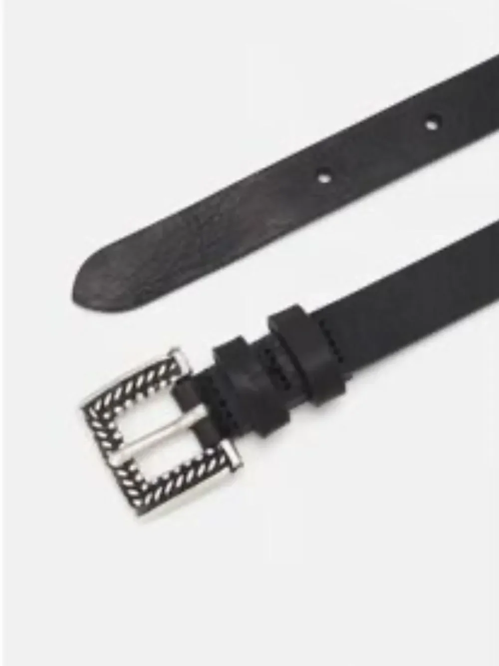 The Kooples Engraved Metal-Buckle Leather Belt In Black NWT LARGE